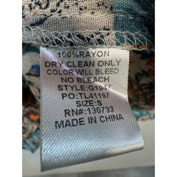 Umgee Womens Patchwork Pattern Long Sleeve Shirt Dress Size S Multicolor Flowy - Picture 3 of 11